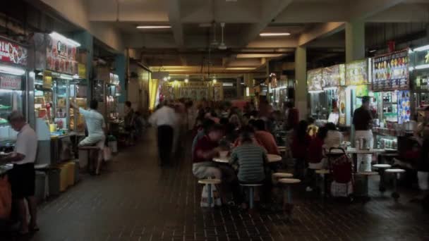 Timelapse Inclinación Hacia Abajo Del Centro Del Vendedor Ambulante Singapur — Vídeos de Stock