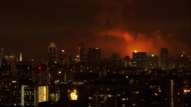 Timelapse Fire Skyline Singapour Asie — Video