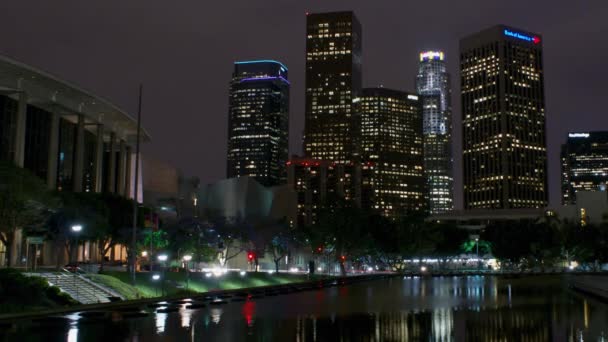 Timelapse of city skyline from Dorothy Chandelier Pavilion Los Angeles California