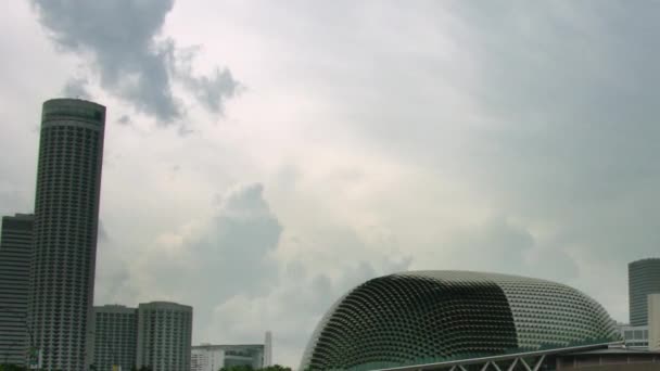 Timelapse Miring Dari Sungai Singapura Esplanade Singapura Asia — Stok Video