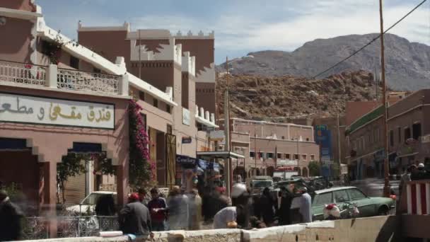 Tempo Caduca Dia Souk Tafraout Marrocos Como Movimento Pessoas Tornam — Vídeo de Stock