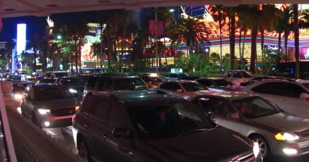 Las Vegas Strip Éjszakai Felvétel — Stock videók