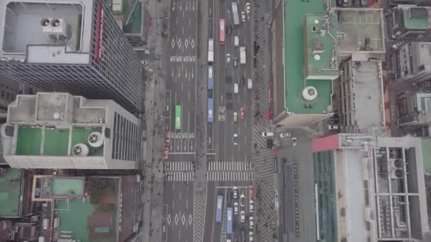 Cobertura Drones Las Calles Corea Del Sur — Vídeo de stock