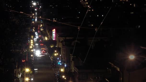 Gece Trafiğinin Zamanlaması San Francisco California — Stok video