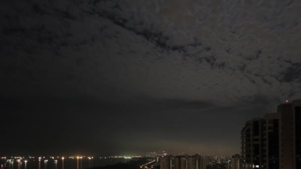 Timelapse Singapore Krajobraz Nocy Singapur Azja — Wideo stockowe