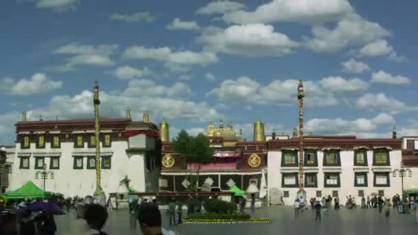 Timelapse Van Jokhang Tempel Ingang Lhasa Tibet — Stockvideo