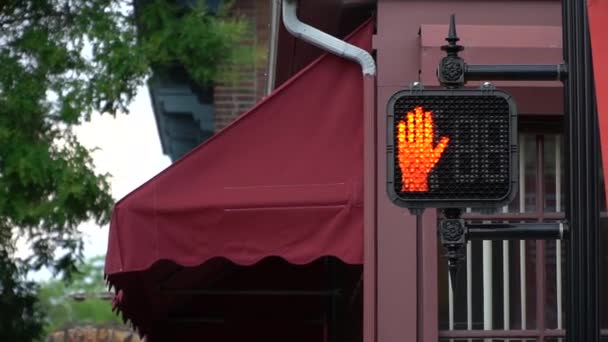 Stop Sign Red Hand Sign Intersection — Stock Video