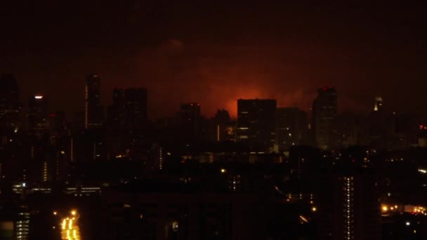 Timelapse Fire Skyline Singapour Asie — Video
