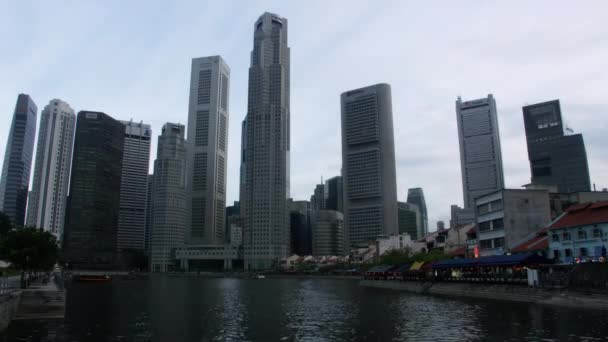 Timelapse Jour Nuit Cbd Skyline Singapour Asie — Video