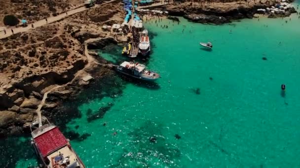 Pan Den Vackra Blå Lagunen Comino Island Malta Det Blå — Stockvideo