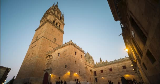Timelapse Faro Della Cattedrale Salamanca — Video Stock