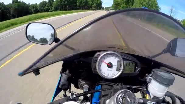 Vitesse Moto Tissage Dans Hors Circulation Très Rapide Gopro Caméra — Video