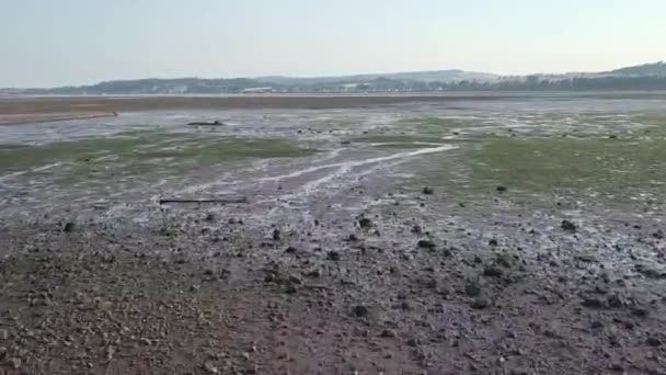 Lympstone Estuary Dry Sea Bed England Images Aériennes Drones — Video