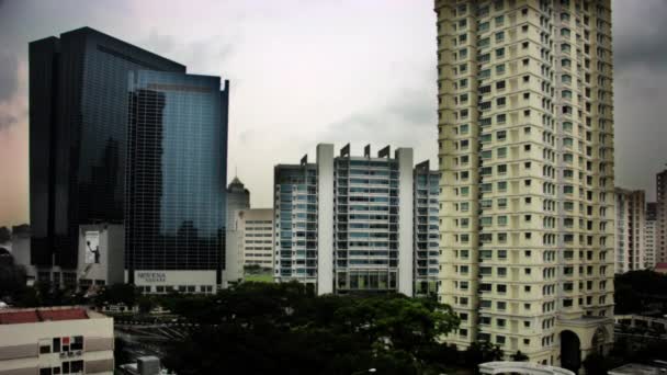 Timelapse Inclinação Para Baixo Edifícios Apartamentos Singapura Ásia — Vídeo de Stock