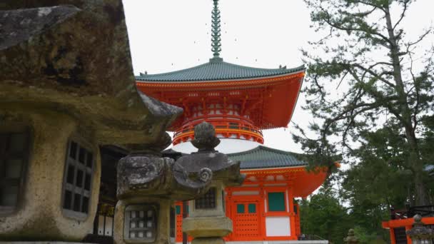 Blick Auf Den Danjo Garan Bei Koyasan Danjo Garan Bei — Stockvideo