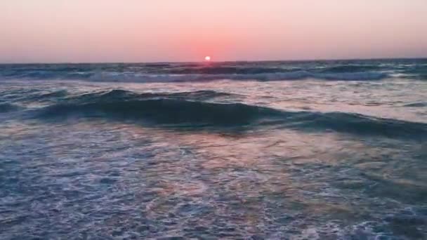 Cette Belle Plage Alex Avec Couleur Rouge Orange Soleil — Video