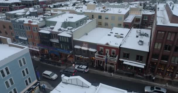 Sundance Film Festivali Sırasında Park City Nin Ana Caddesinde Yavaşça — Stok video