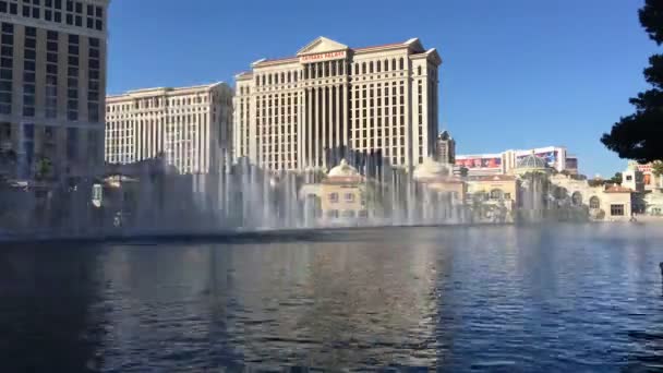 Bellagio Fontäner Las Vegas Strip Tid Förflutit Fontänerna — Stockvideo