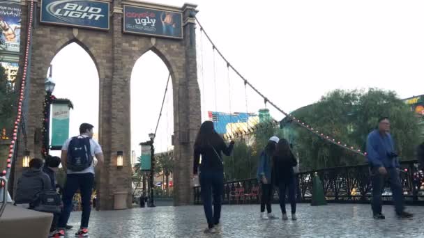 Las Vegas Strip Time Lapse People Walking Front New York — Stock videók