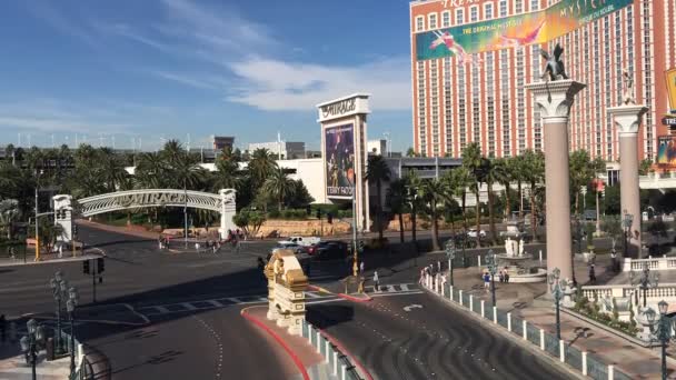 Mirage Treasure Island Traffic Time Lapse Las Vegas Strip — Vídeo de Stock