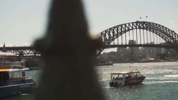 Sydney Hafenbrücke Aufschlussreich — Stockvideo