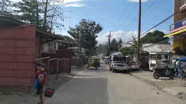 Boracay Filippine Cavalcando Sul Retro Della Jeepney Hotel — Video Stock