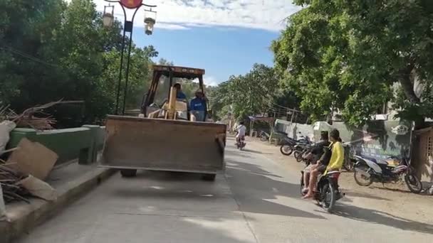 Boracay Filippine Cavalcando Sul Retro Della Jeepney Hotel — Video Stock