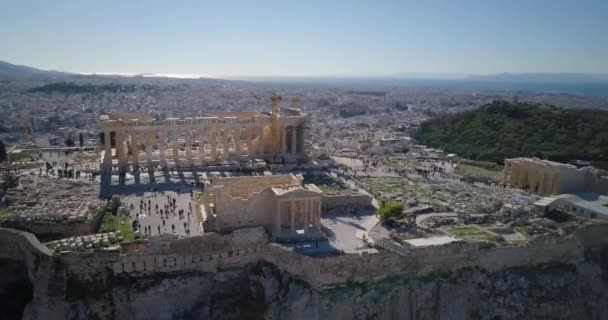 Letecký Pohled Akropolis Aténách Řecko Akropole Aténách Řecko — Stock video
