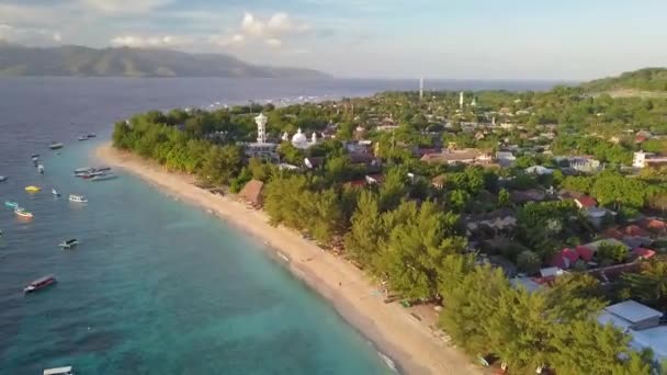 Gili Trawangan Lombok Endonezya Dan Hava Görüntüleri — Stok video
