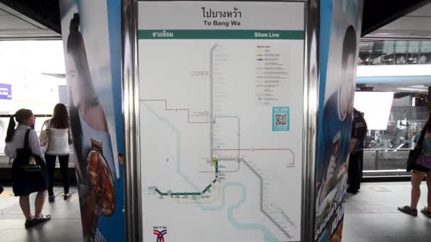 Mapa Metra Bangkok Tajlandia — Wideo stockowe