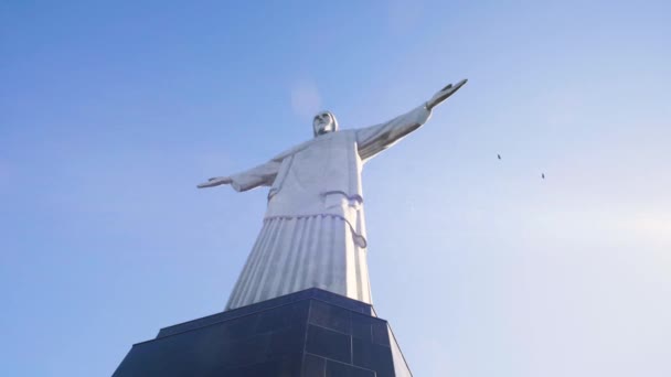 Christ Redeemer Blue Sky Little Rotation 2018 — Stock Video