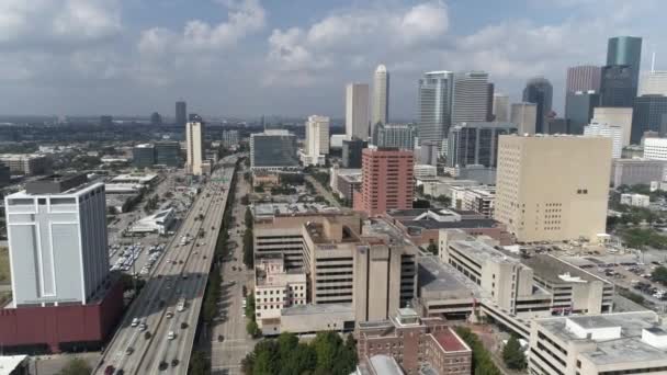 Este Vídeo Uma Vista Aérea Centro Houston Este Vídeo Foi — Vídeo de Stock