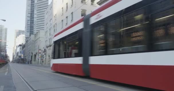 Toronto Street Car King Street Toronto Żadnych Opłat Rezerwacyjnych — Wideo stockowe