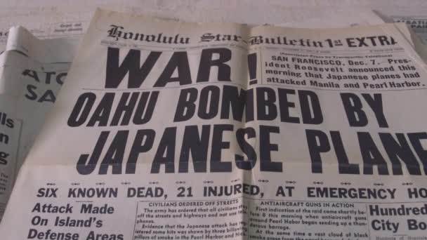 世界中の戦争の古い新聞 — ストック動画