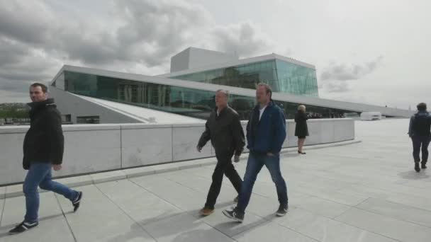 Oslo Operahus Utanför Vacker Modern Arkitektur Nationaloperan Norge Hem För — Stockvideo