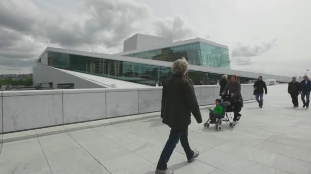 Oslo Opera House Extérieur Belle Architecture Moderne Théâtre National Opéra — Video