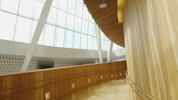 Interiér Oslo Opera House Krásná Moderní Architektura Národní Operní Divadlo — Stock video