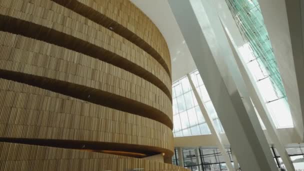 Operahusets Interiör Vacker Modern Arkitektur Nationaloperan Norge Hem För Den — Stockvideo