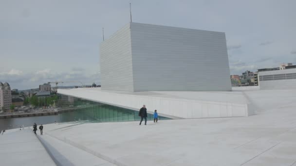 Oslo Opera Binası Güzel Modern Mimari Norveç Teki Ulusal Opera — Stok video