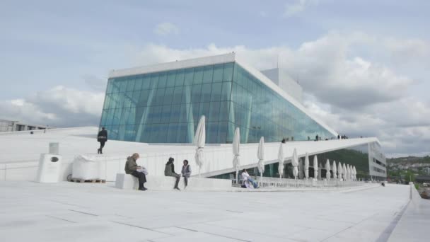 Oslo Opera House Extérieur Belle Architecture Moderne Théâtre National Opéra — Video
