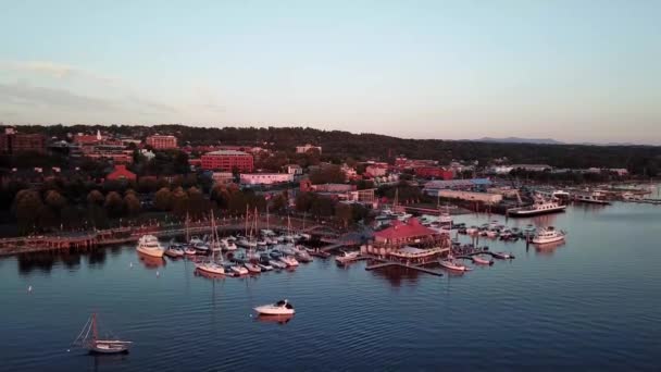 Burlington Vermont Rıhtımının Havadan Görüntüsü — Stok video
