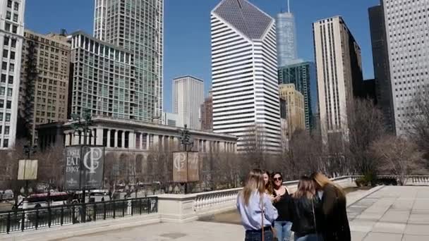 Courtes Vidéos Centre Ville Chicago Pendant Été — Video