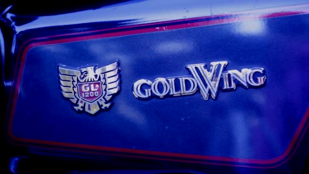 Questo Filmato Dell Emblema Della Moto Goldwing — Video Stock