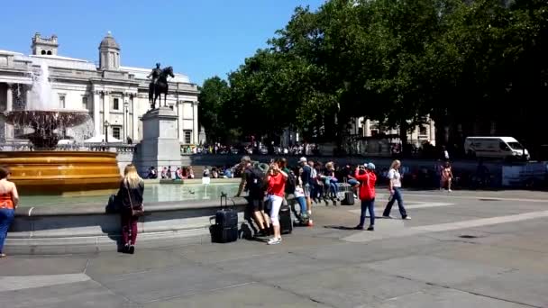 Escenas Trafalgar Square Londres Preparándose Para Visita Del Presidente Trump — Vídeos de Stock