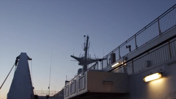 Radartoren Van Een Veerboot Baltische Oceaan — Stockvideo