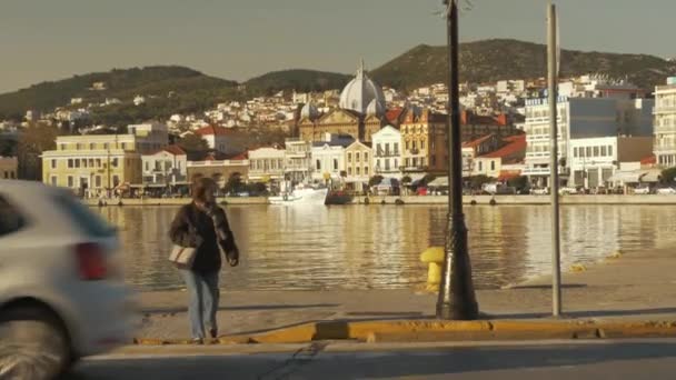 Porto Balneare Città Mytilini — Video Stock