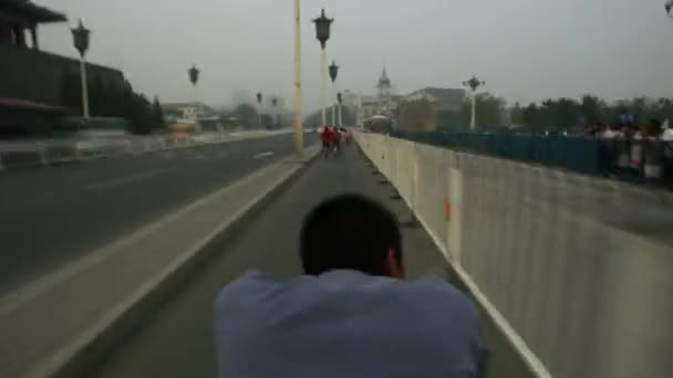 Timelapse Pov Desde Trishaw Plaza Tiananmen Beijing China — Vídeos de Stock