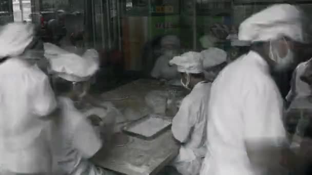 Timelapse Cocina Bolas Masa Hervida Beijing China — Vídeos de Stock