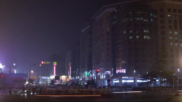 Timelapse Lutning Ner Wangfujing Shopping District Peking Kina — Stockvideo