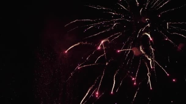 Fogos Artifício Câmara Lenta Nas Cataratas Niágara — Vídeo de Stock